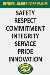 Bender Lumber Core Values